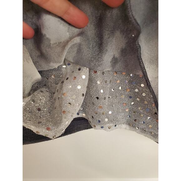 Women's Studio Y Gray & White Sequin Racerback Tank Top | Size Small - Picture 4 of 7